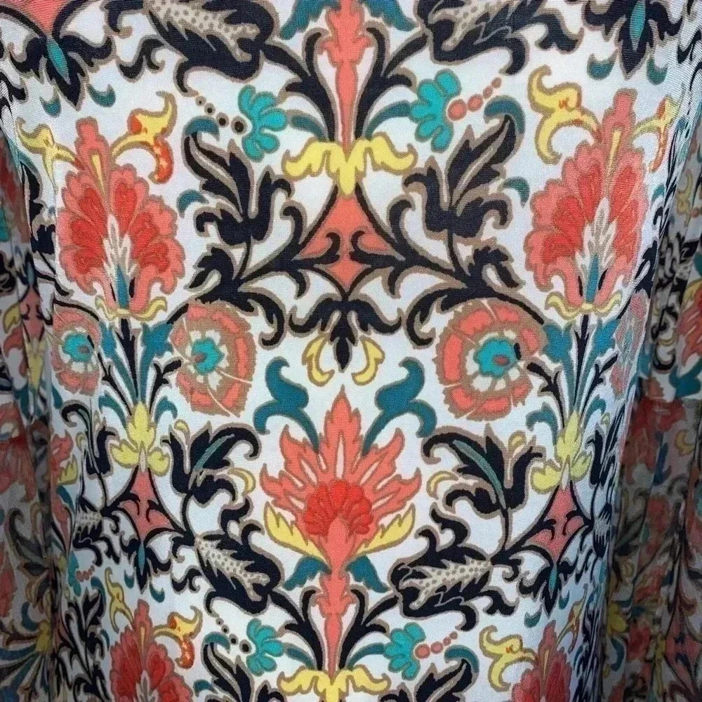 Tacera Floral Dress With Sheer Sleeve Detail - Picture 5 of 5
